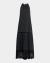 Kobi Halperin Teri Lace-trim Halter Maxi Dress