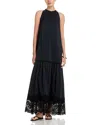 Kobi Halperin Teri Lace Trim Maxi Dress In Black