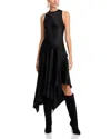 Kobi Halperin Thea Sateen Asymmetric Dress In Black