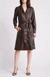Kobi Halperin Dixie Faux Leather Shirtdress In Mocha