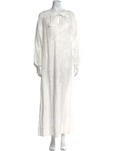 Pre-owned Kobi Halperin Tie Neck Long Dress W/ Tags In White