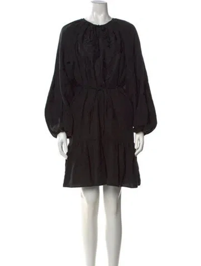 Pre-owned Kobi Halperin Tie Neck Mini Dress In Black