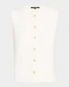 Kobi Halperin Tobias Sleeveless Fringed Button-down Sweater