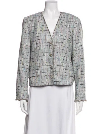 Pre-owned Kobi Halperin Tweed Pattern Blazer In Multicolor