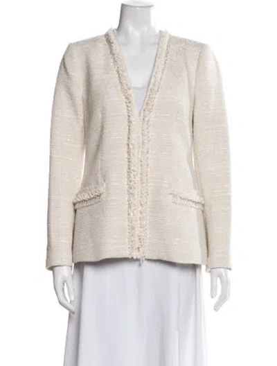 Pre-owned Kobi Halperin Tweed Pattern Blazer In Neutral