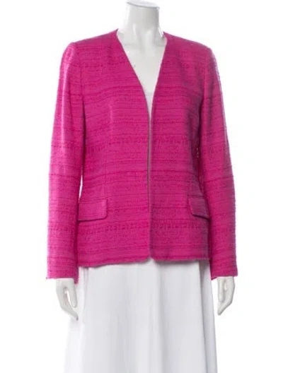 Pre-owned Kobi Halperin Tweed Pattern Blazer W/ Tags In Pink