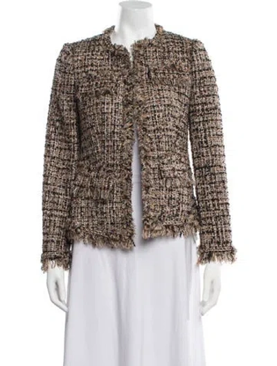 Pre-owned Kobi Halperin Tweed Pattern Jacket In Brown