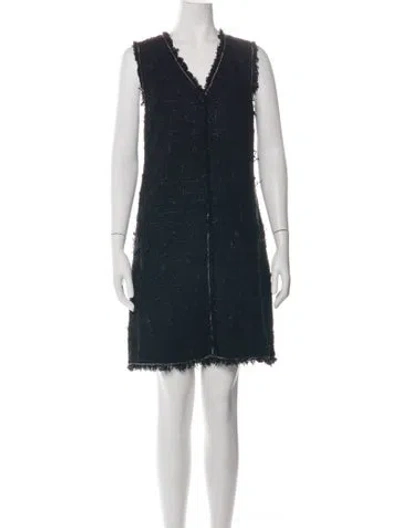 Pre-owned Kobi Halperin Tweed Pattern Mini Dress W/ Tags In Black