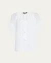 Kobi Halperin Vale Raglan-sleeve Ruffle Blouse In White