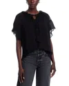 Kobi Halperin Vale Raglan-sleeve Ruffle Blouse In Black