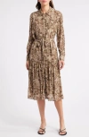 Kobi Halperin Ventura Shirtdress In Antique Brown Multi