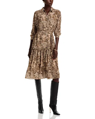 Kobi Halperin Ventura Shirtdress In Antique Brown Multi