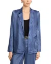 Kobi Halperin Veronica Denim Effect Satin Jacket In Blue