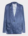 Kobi Halperin Veronica Denim Effect Satin Jacket In Blue