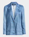 Kobi Halperin Veronica Denim-print Satin Jacket In Multi