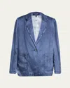 Kobi Halperin Veronica Denim Effect Satin Jacket In Blue