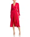 Kobi Halperin Victoria Tie Waist Long Sleeve Midi Dress In Scarlet