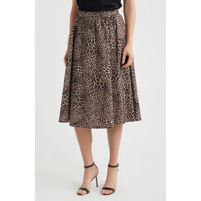 Kobi Halperin Violet Leopard Print A-line Skirt In Multi