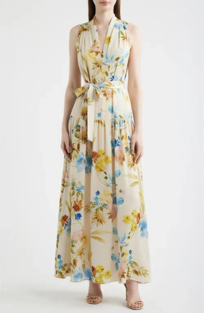 Kobi Halperin Violet Print Sleeveless Maxi Dress In Multi