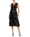 Kobi Halperin Violet Tiered Floral-print Midi Dress In Black
