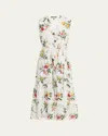 Kobi Halperin Violet Tiered Floral-print Midi Dress In White