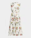 Kobi Halperin Violet Tiered Floral-print Midi Dress In White