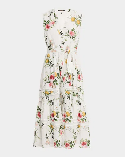 KOBI HALPERIN VIOLET TIERED FLORAL-PRINT MIDI DRESS