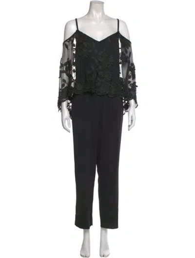 Pre-owned Kobi Halperin V-neck Jumpsuit In Black