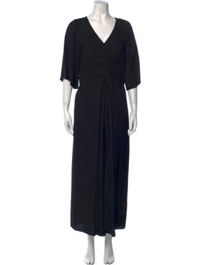 Pre-owned Kobi Halperin V-neck Jumpsuit In Black