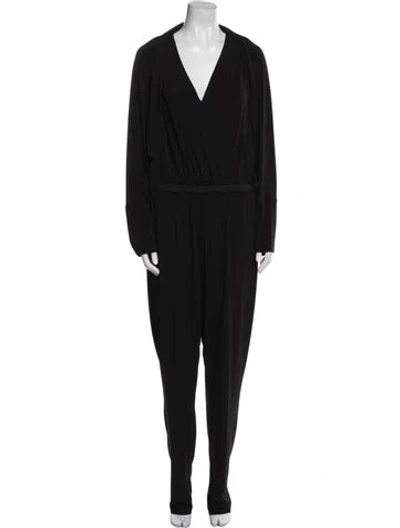 Pre-owned Kobi Halperin V-neck Jumpsuit In Black