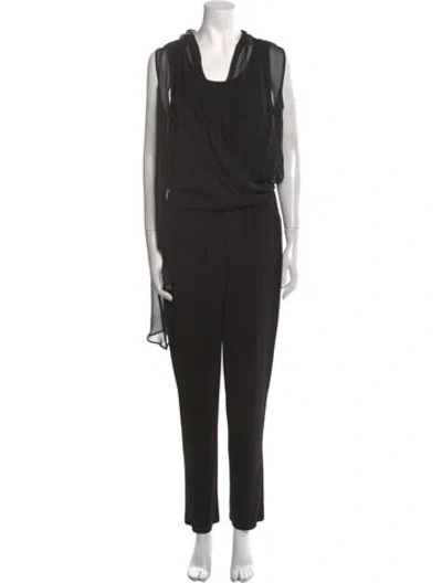 Pre-owned Kobi Halperin V-neck Jumpsuit In Black