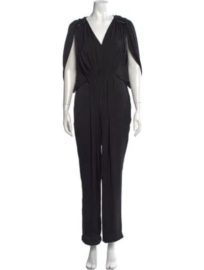 Pre-owned Kobi Halperin V-neck Jumpsuit In Black