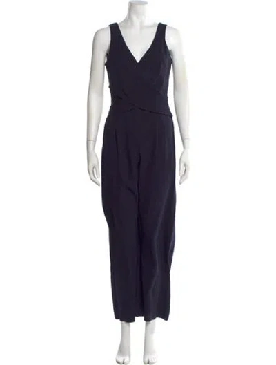 Pre-owned Kobi Halperin V-neck Jumpsuit In Blue