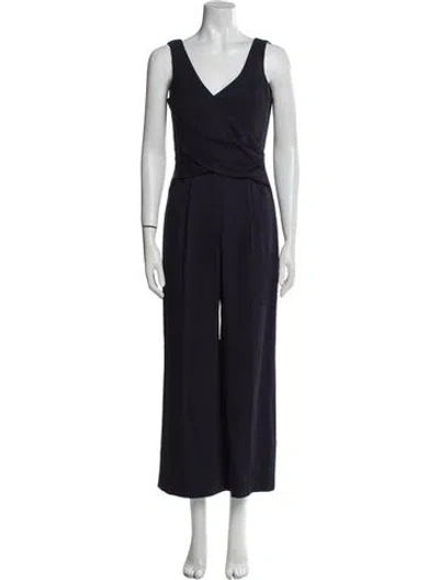 Pre-owned Kobi Halperin V-neck Jumpsuit In Blue