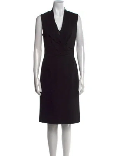 Pre-owned Kobi Halperin V-neck Knee-length Dress In Black