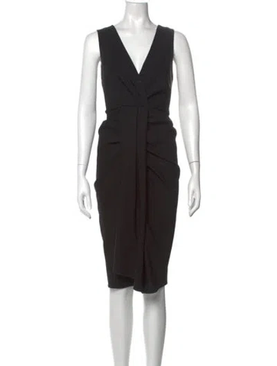 Pre-owned Kobi Halperin V-neck Knee-length Dress In Black