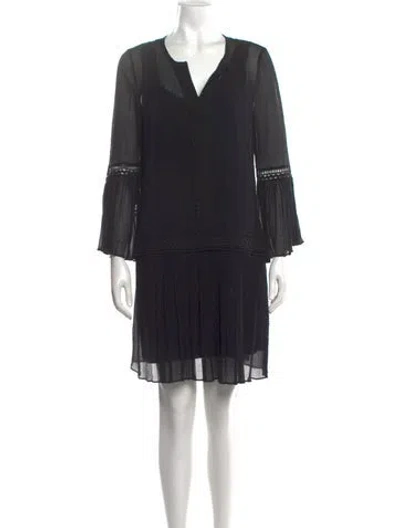 Pre-owned Kobi Halperin V-neck Knee-length Dress In Black