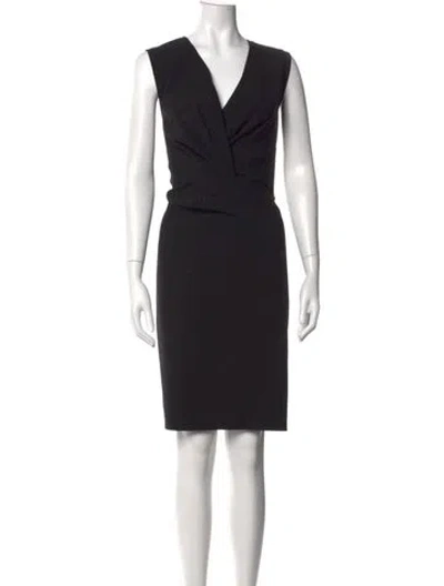 Pre-owned Kobi Halperin V-neck Knee-length Dress In Black