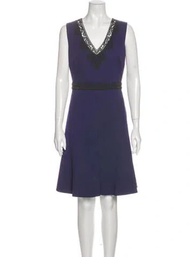 Pre-owned Kobi Halperin V-neck Knee-length Dress In Blue