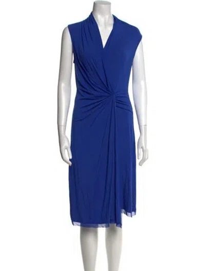 Pre-owned Kobi Halperin V-neck Knee-length Dress In Blue