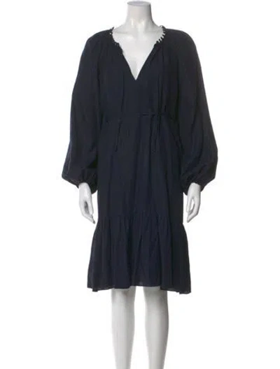 Pre-owned Kobi Halperin V-neck Knee-length Dress In Blue