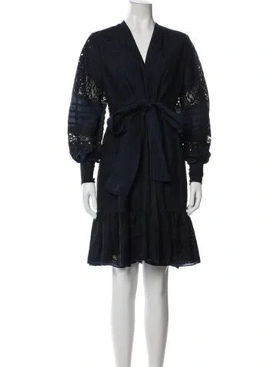Pre-owned Kobi Halperin V-neck Knee-length Dress In Blue