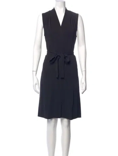 Pre-owned Kobi Halperin V-neck Knee-length Dress In Blue