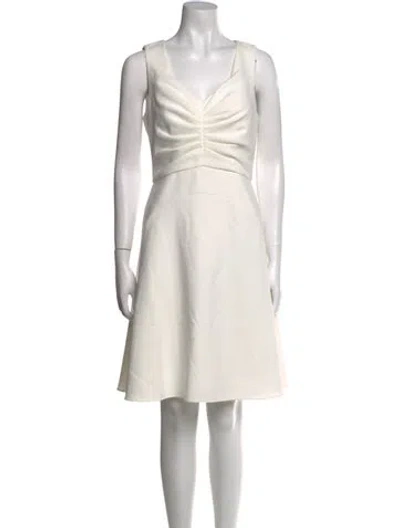 Pre-owned Kobi Halperin V-neck Knee-length Dress In Neutral