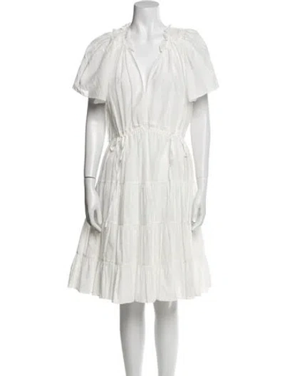 Pre-owned Kobi Halperin V-neck Knee-length Dress In Neutral