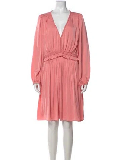 Pre-owned Kobi Halperin V-neck Knee-length Dress In Pink