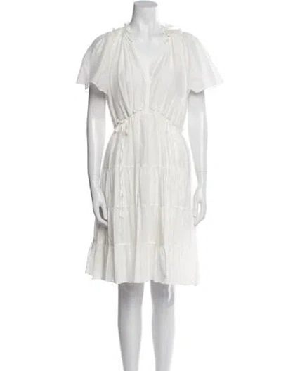 Pre-owned Kobi Halperin V-neck Knee-length Dress W/ Tags In White