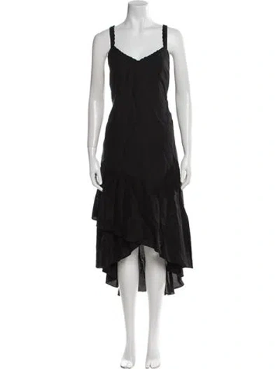 Pre-owned Kobi Halperin V-neck Long Dress In Black