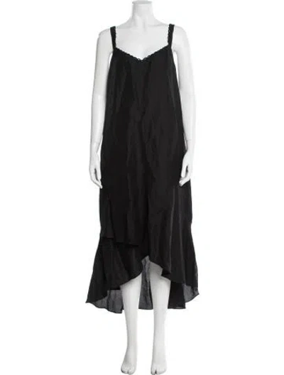 Pre-owned Kobi Halperin V-neck Long Dress In Black