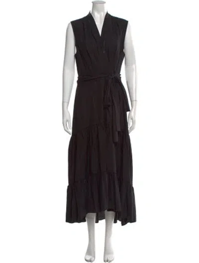 Pre-owned Kobi Halperin V-neck Long Dress In Black